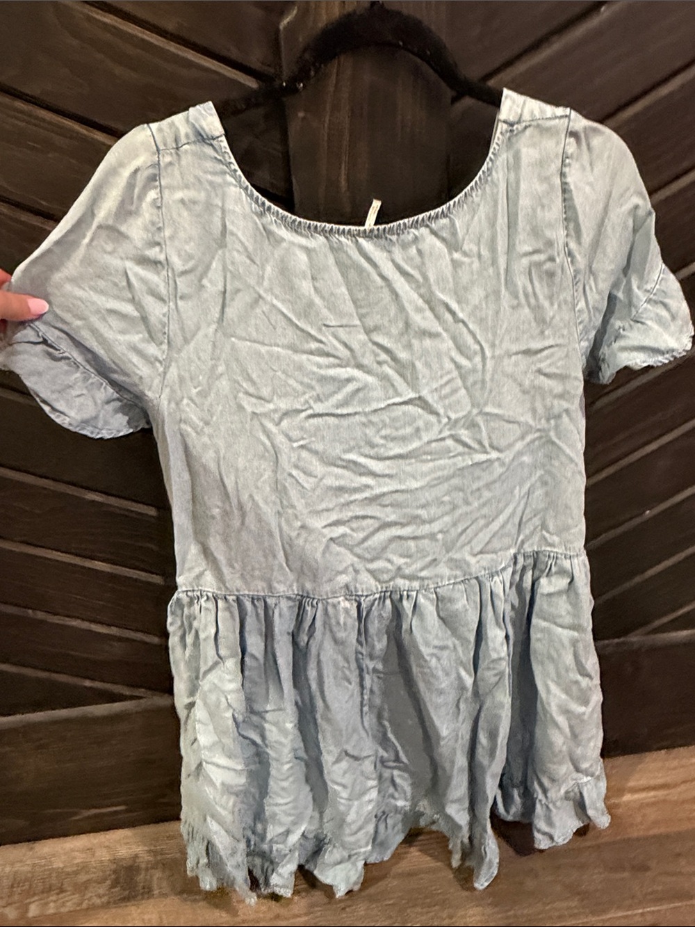 Free People Light Blue Tiered Peasant Tunic - Picture 3 of 4